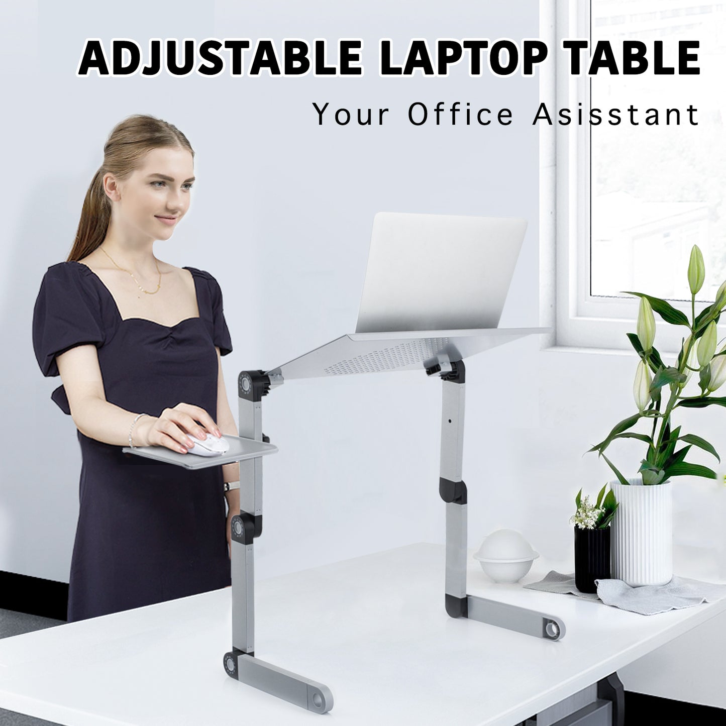 Adjustable Height Desk Laptop Stand