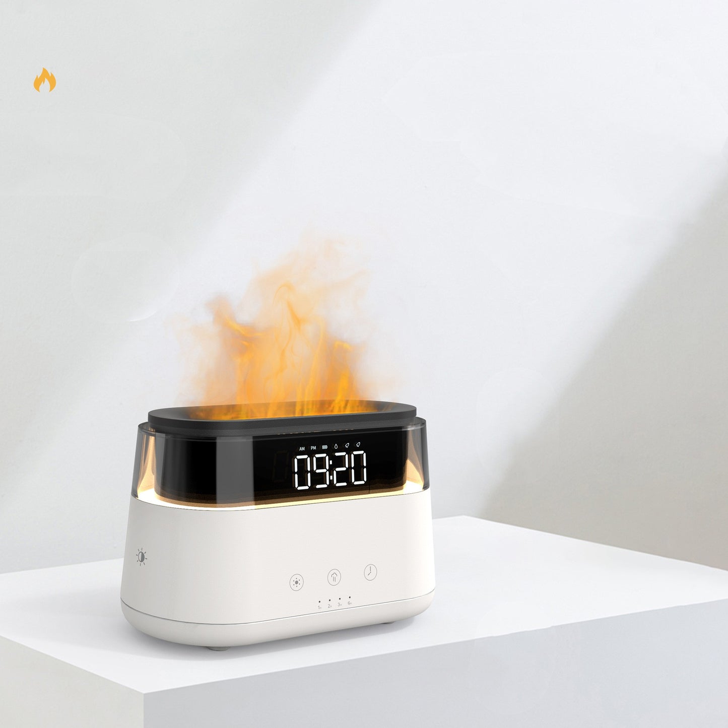 Flame Humidifier With Clock