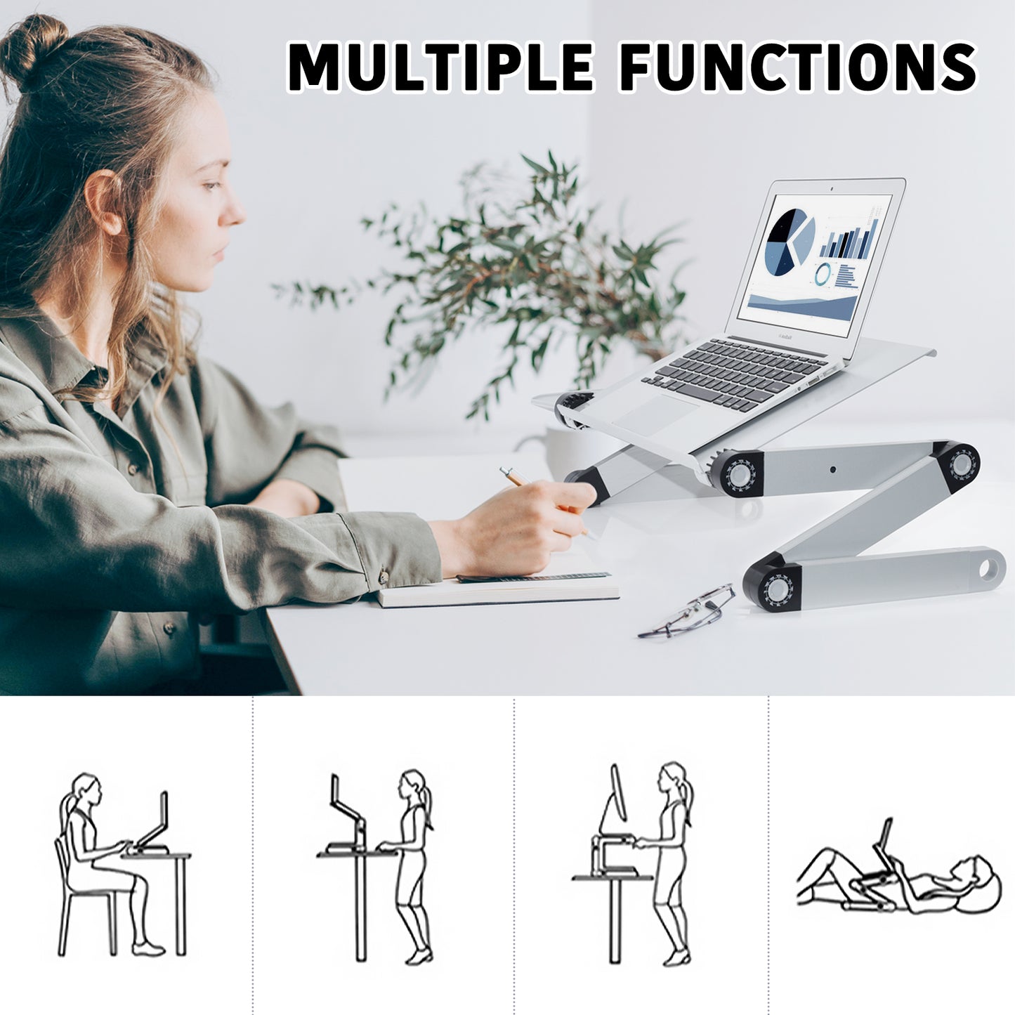 Adjustable Height Desk Laptop Stand