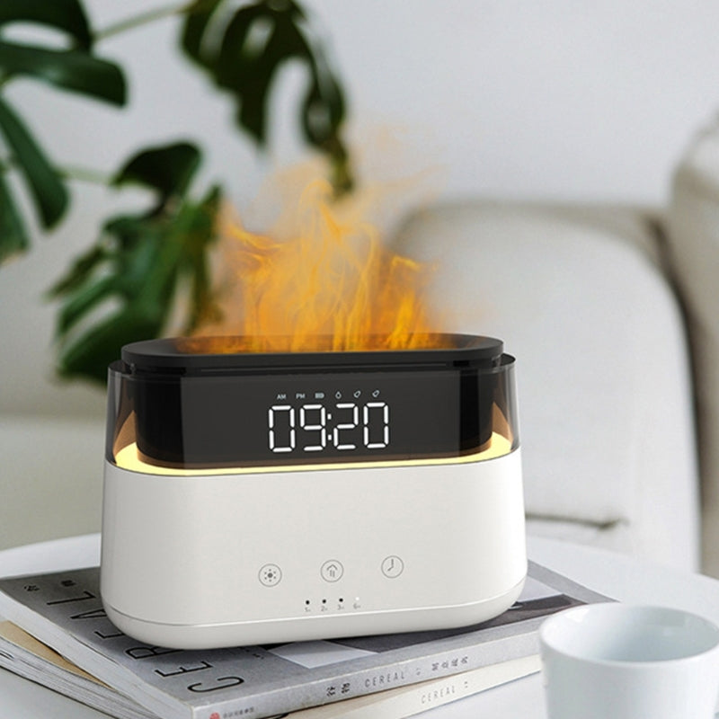 Flame Humidifier With Clock