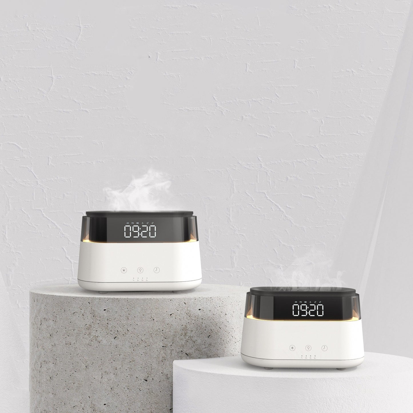 Flame Humidifier With Clock