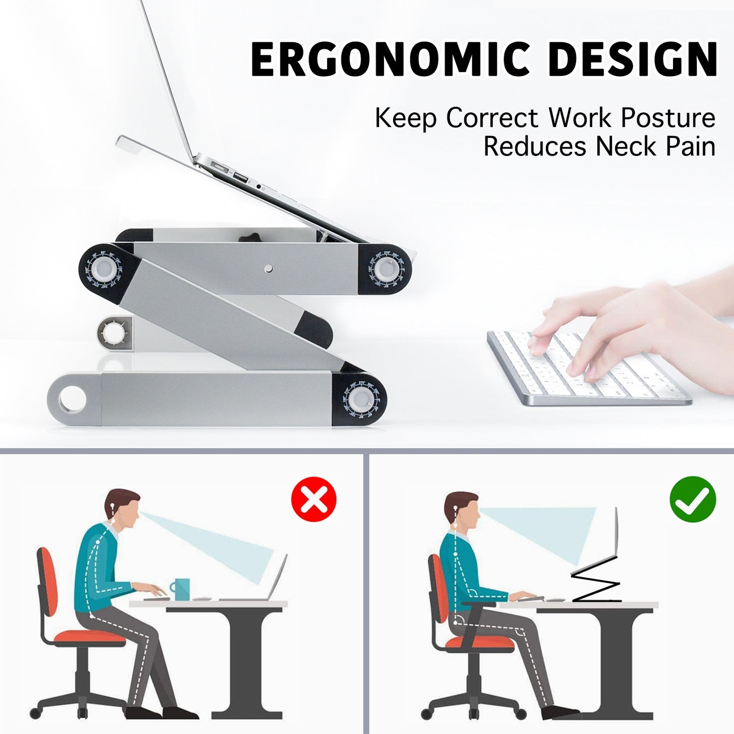 Adjustable Height Desk Laptop Stand